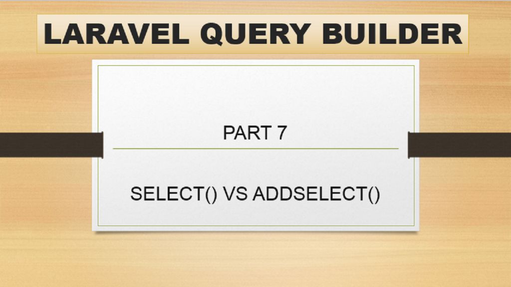 select vs addSelect