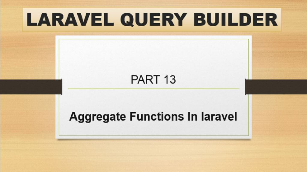 laravel aggregate functions